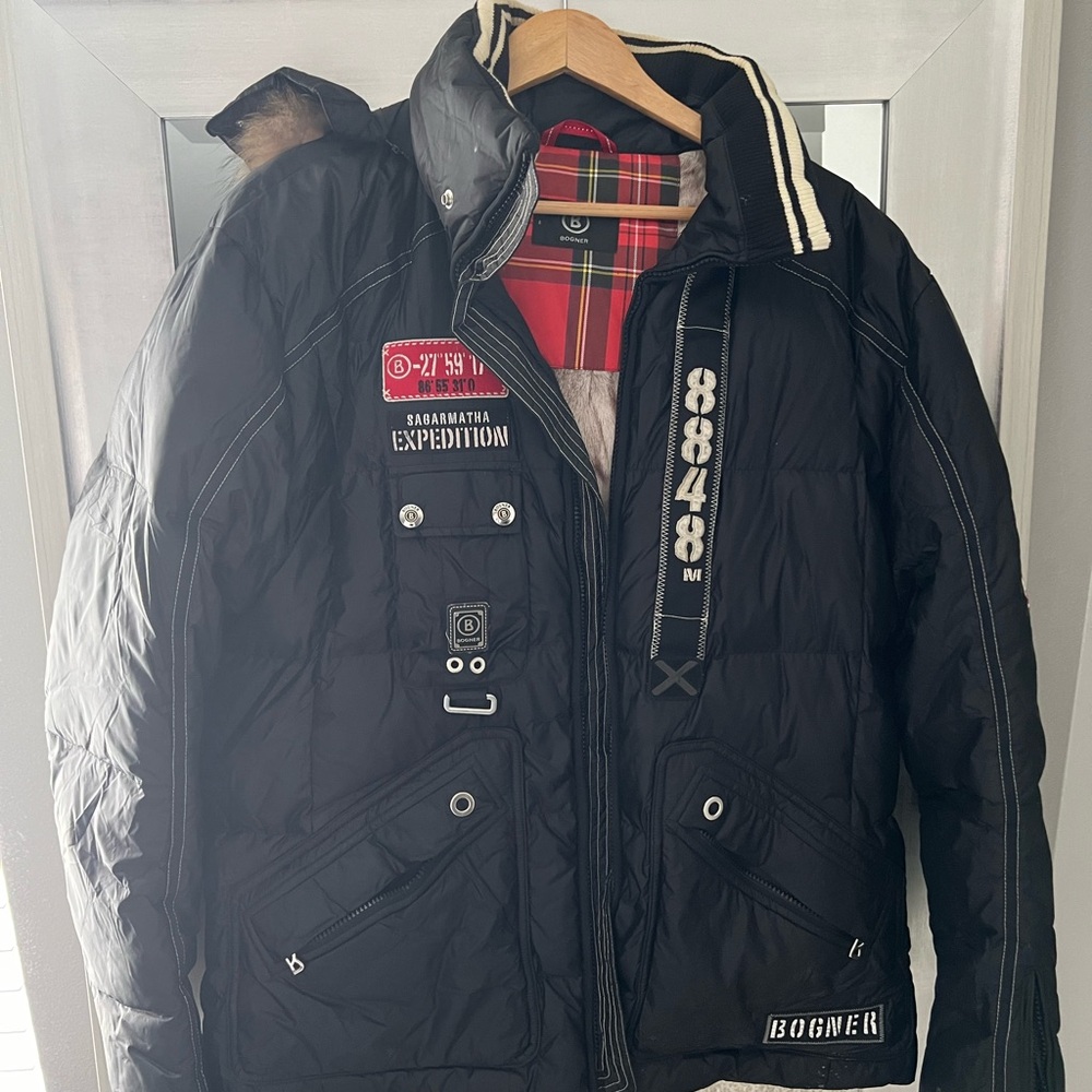Men’s black Bogner saga expedition coat size US 44